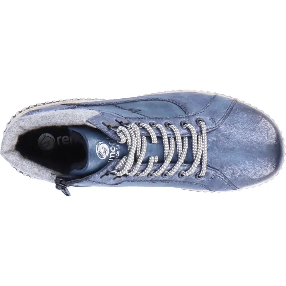 Remonte R8276-14 Liv 76 Baltic Royal Grey Leather High Top Sneaker 41 US 9.5 - Picture 3 of 8